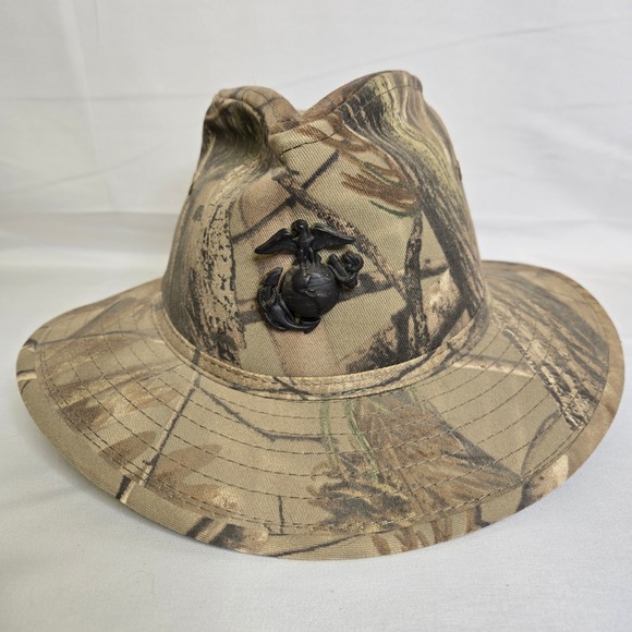 Paramount Outdoors Camouflage Panama Hat/ Fedora With US Marines Pin, Medium - Picture 1 of 10